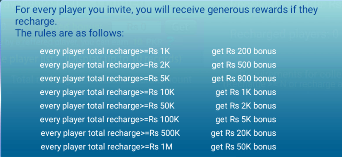 3 Patti Pearl Share Reward Rules - Earn up to 79.5K PKR per invited player