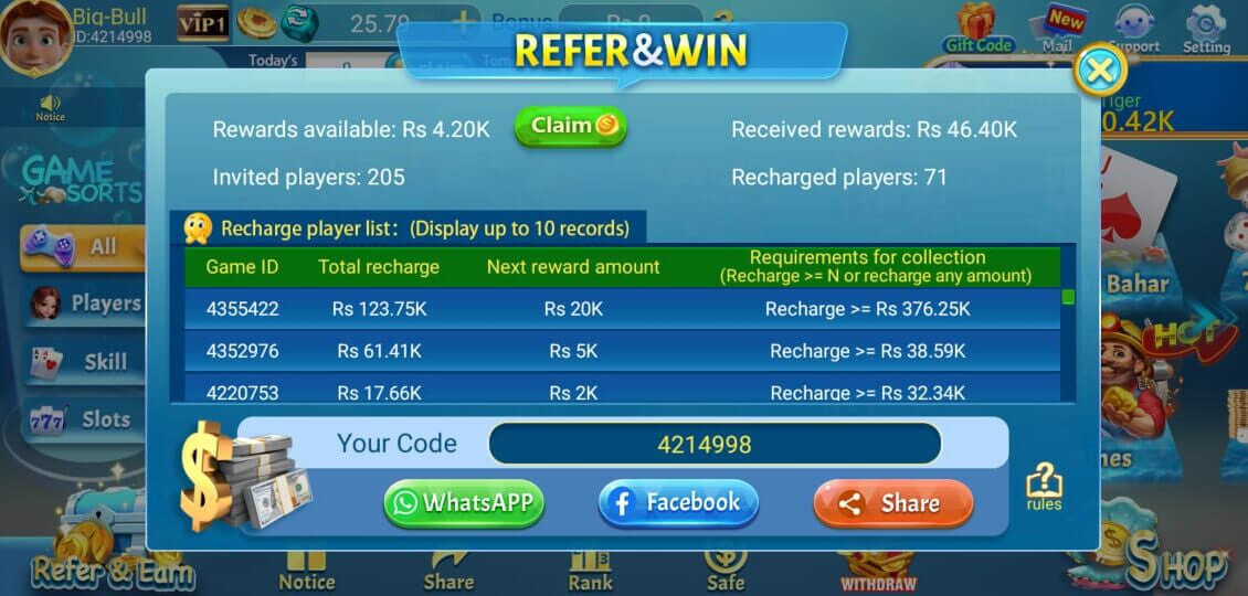 3 Patti Pearl Share & Invite - Earn rewards for every friend